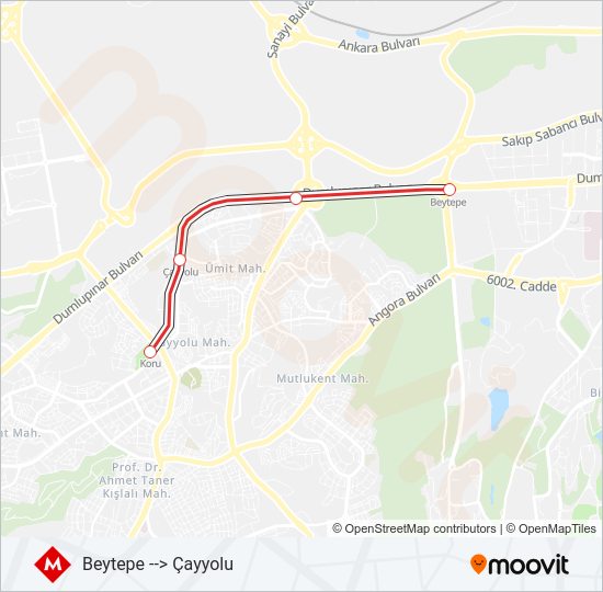 M1-M2-M3 Subway Line Map