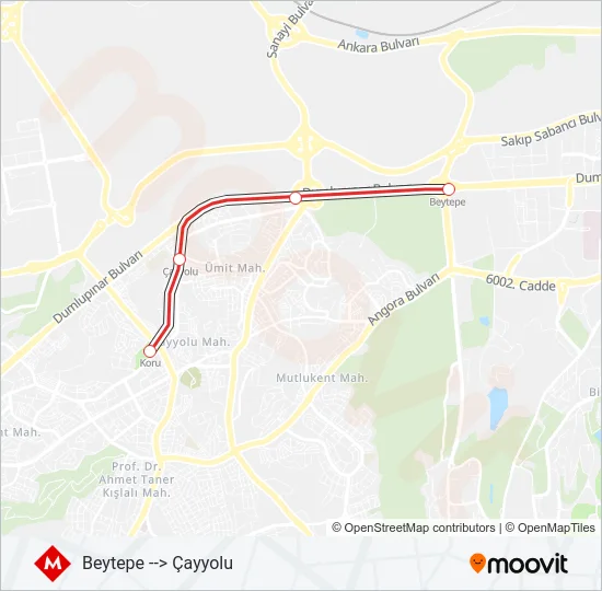 M1-M2-M3 Subway Line Map