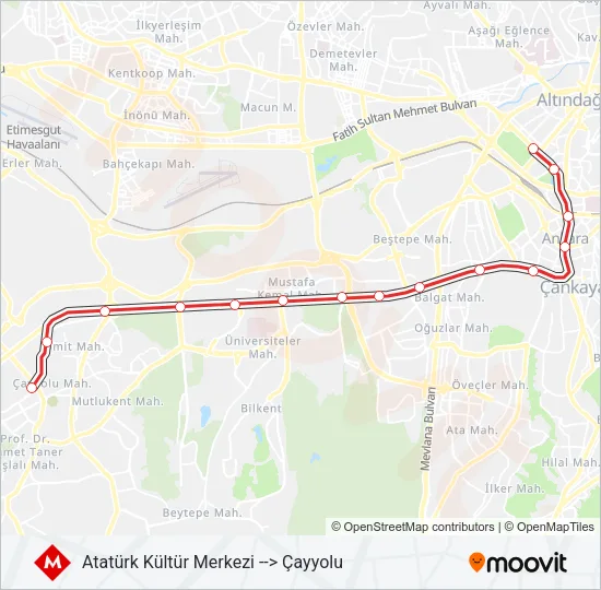 M1-M2-M3 Subway Line Map