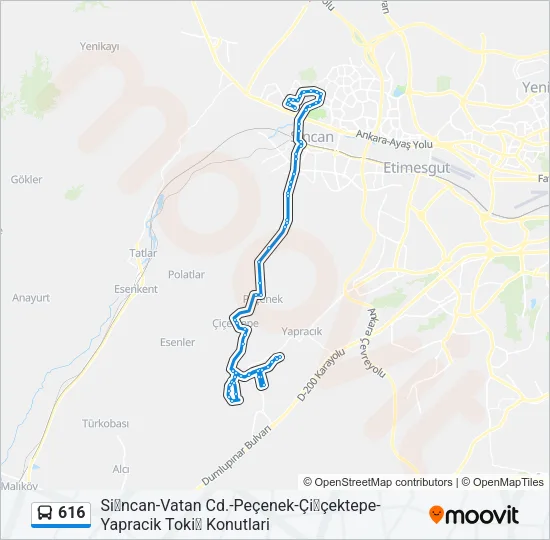 616 Bus Line Map