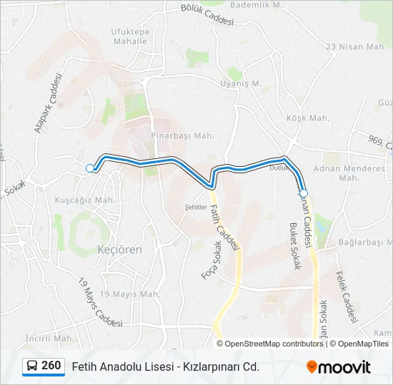 260 Bus Line Map