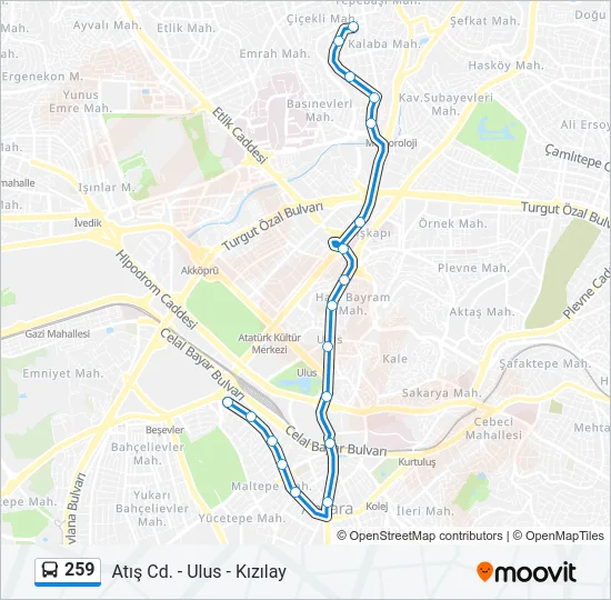 259 Bus Line Map