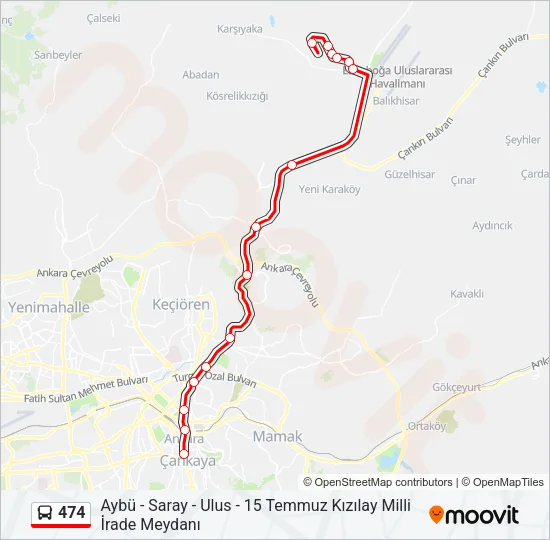474 Bus Line Map