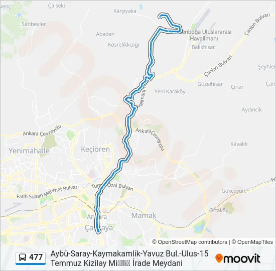 477 Bus Line Map