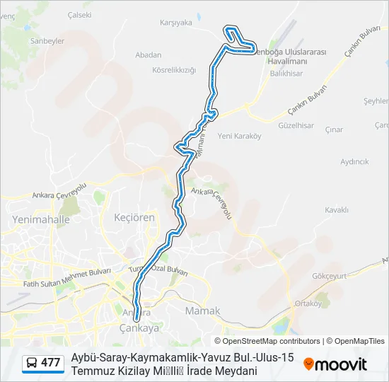 477 Bus Line Map