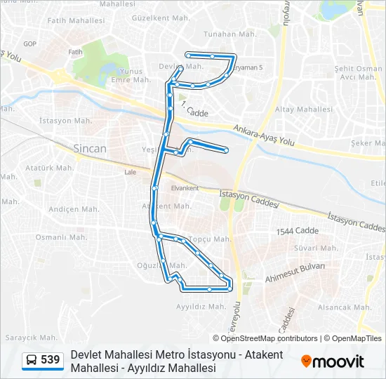 539 Bus Line Map