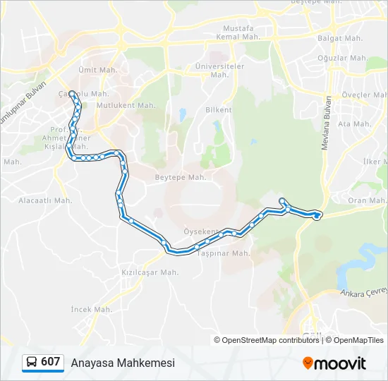 607 Bus Line Map