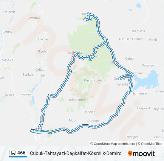 466 Bus Line Map