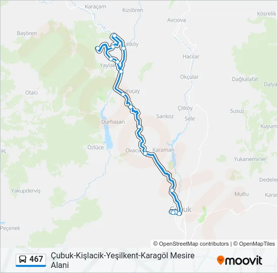 467 Bus Line Map