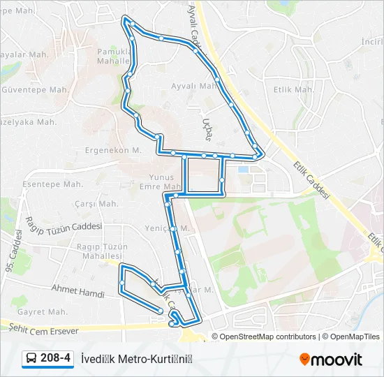 208-4 Bus Line Map
