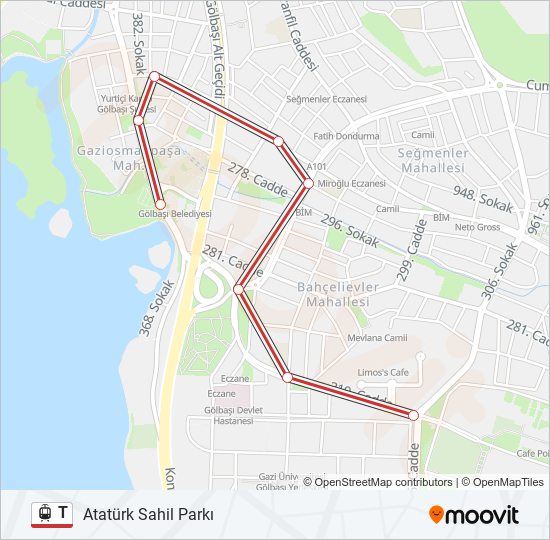 T light rail Line Map