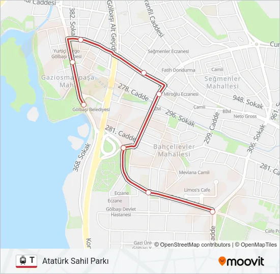 T Light Rail Line Map