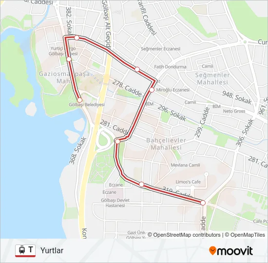 T Light Rail Line Map