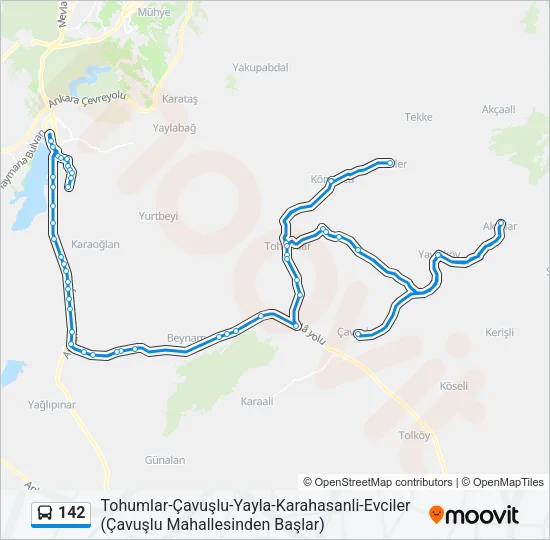142 Bus Line Map