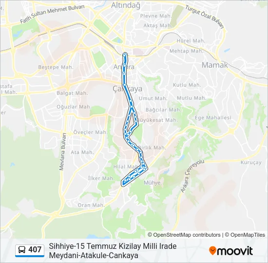 407 Bus Line Map