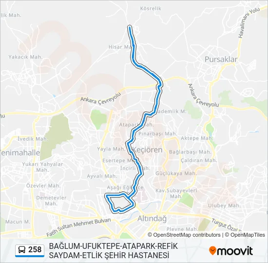 258 Bus Line Map