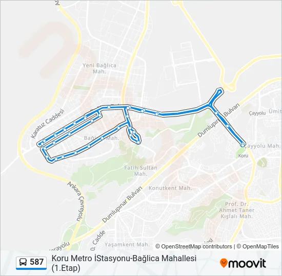 587 Bus Line Map