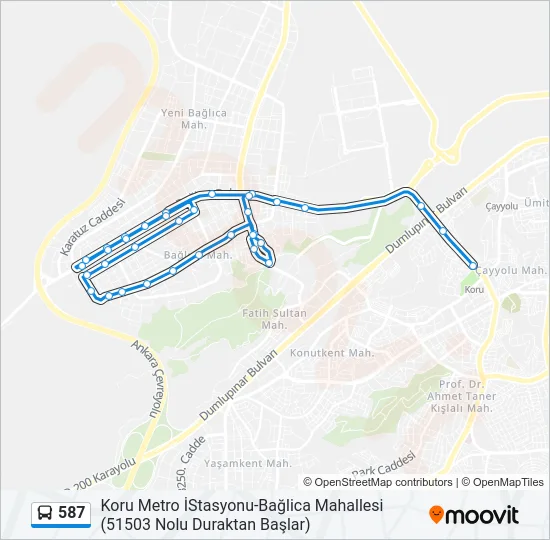 587 Bus Line Map