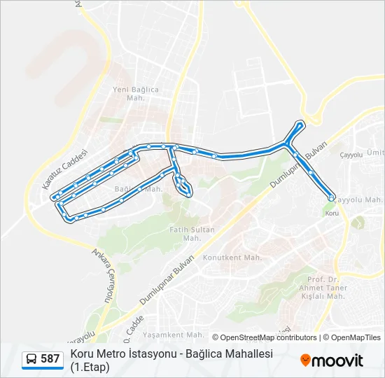 587 Bus Line Map