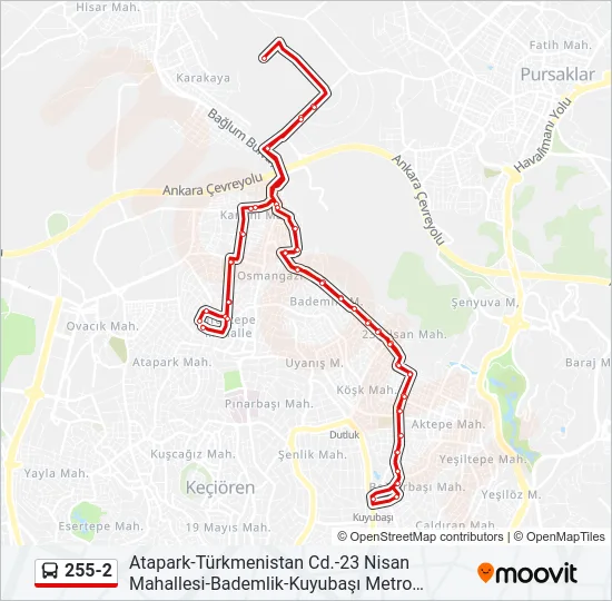 255-2 Bus Line Map