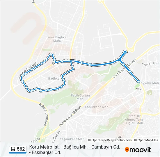 562 Bus Line Map