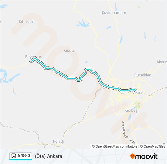 548-3 otobüs Hattı Haritası