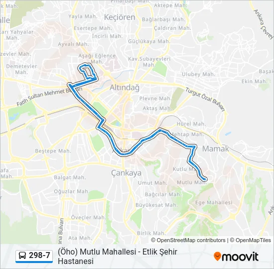 298-7 Bus Line Map
