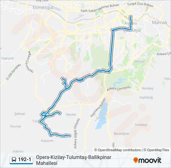 192-1 Bus Line Map