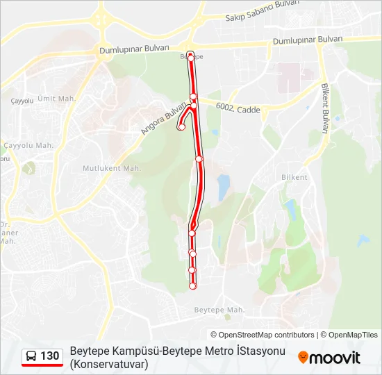130 Bus Line Map