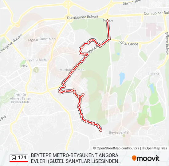 174 Bus Line Map