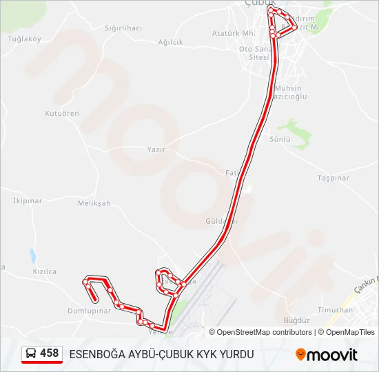 458 Bus Line Map