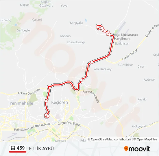 459 Bus Line Map