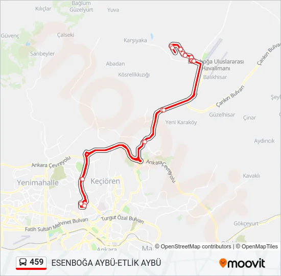 459 Bus Line Map