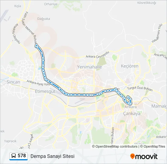 578 Bus Line Map