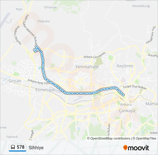 578 Bus Line Map