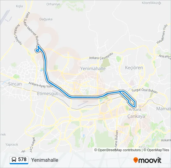 578 Bus Line Map