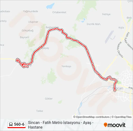 560-6 Bus Line Map