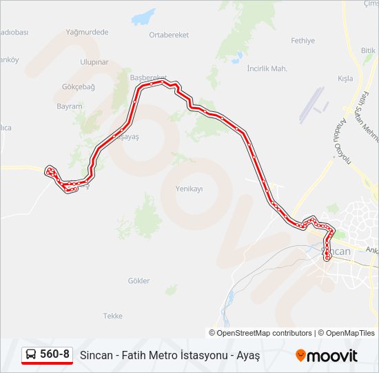 560-8 Bus Line Map