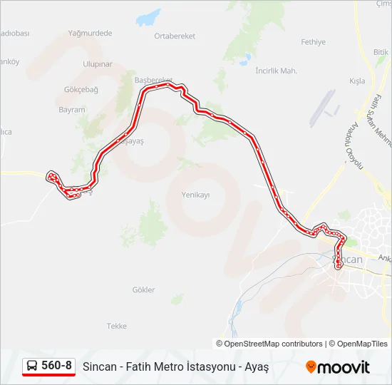 560-8 Bus Line Map