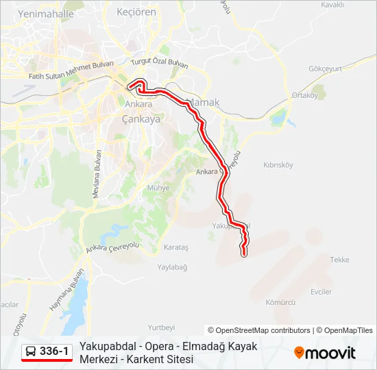 336-1 Bus Line Map