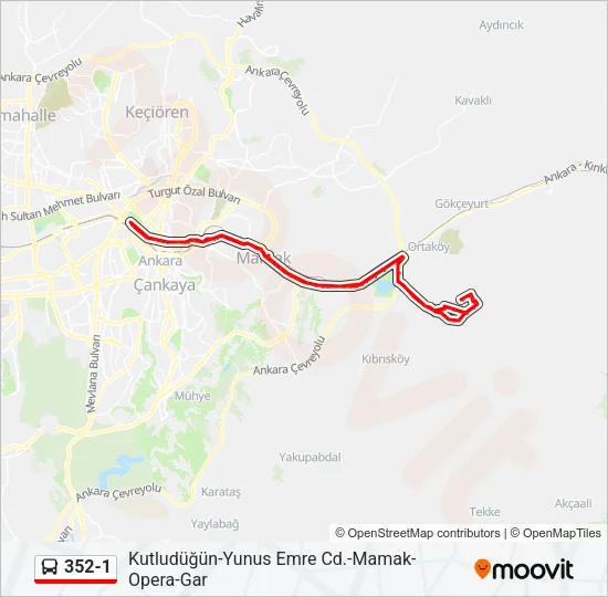 352-1 Bus Line Map