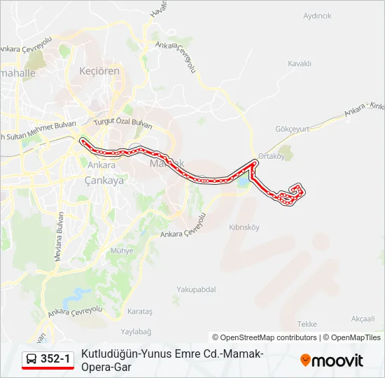 352-1 Bus Line Map