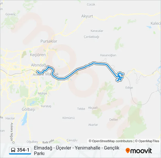 354-1 Bus Line Map