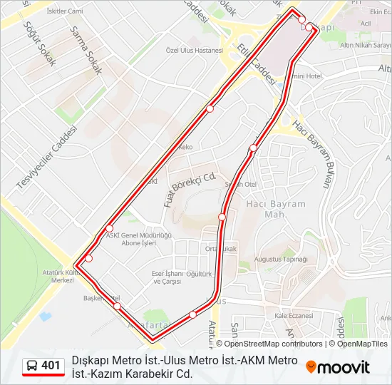 401 Bus Line Map
