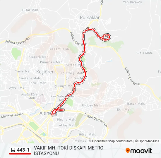 443-1 Bus Line Map