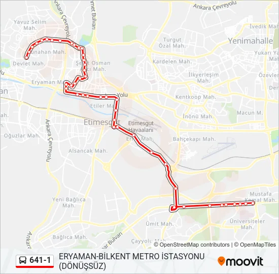 641-1 Bus Line Map