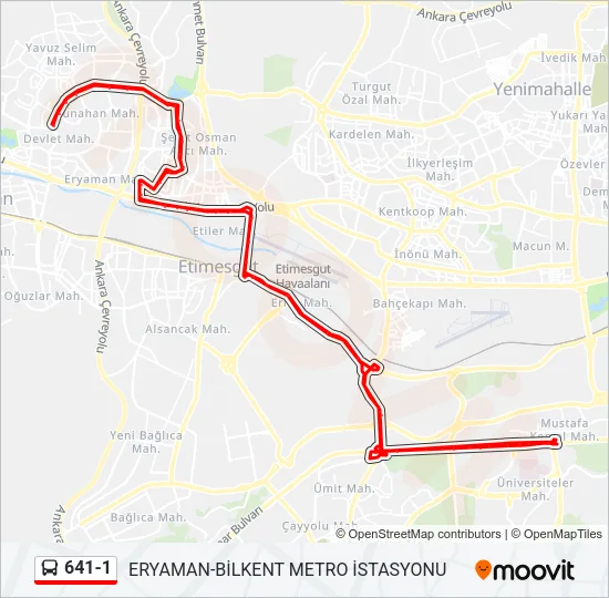 641-1 Bus Line Map