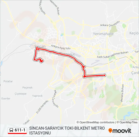 611-1 Bus Line Map