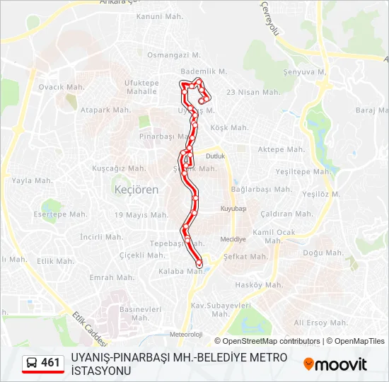 461 Bus Line Map