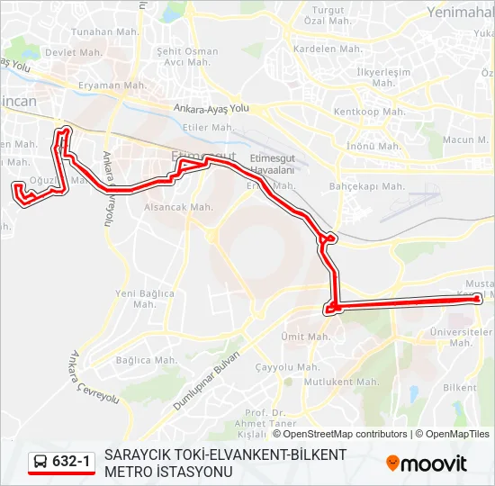 632-1 Bus Line Map